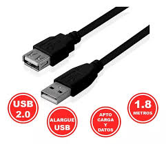    CABLE EXTENSION USB MACHO A HEMBRA 2.0 1.8 MTS