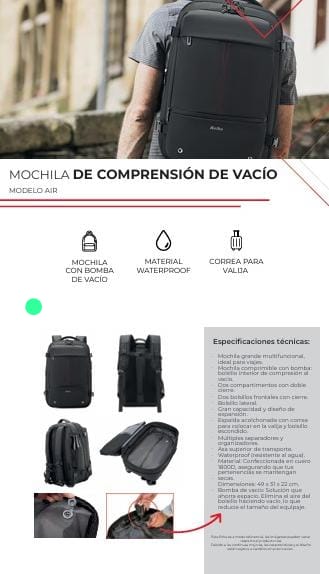    MOCHILA DE COMPRESION AL VACIO