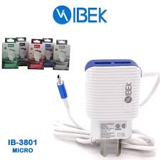    CARGADOR MICRO USB V8 3.8A IBEK IB-3801 