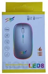   MOUSE INALAMBRICO BT RECARGABLE COLORES RGB JG-MOUSEBTLED