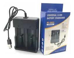   CARGADOR DE BATERIA DOBLE PILA 18650 EN CAJA