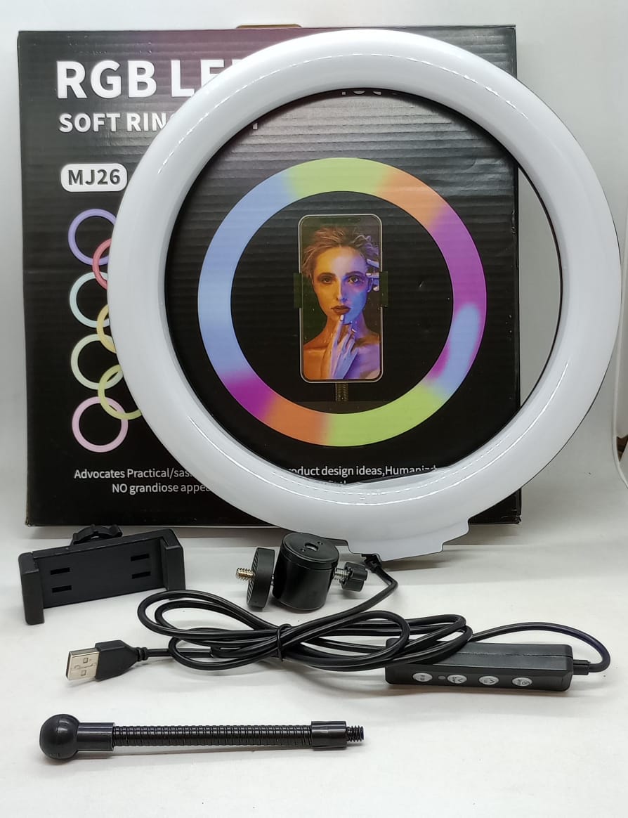   ARO DE LUZ LED USB 26CM RGB SIN TRIPODE 
