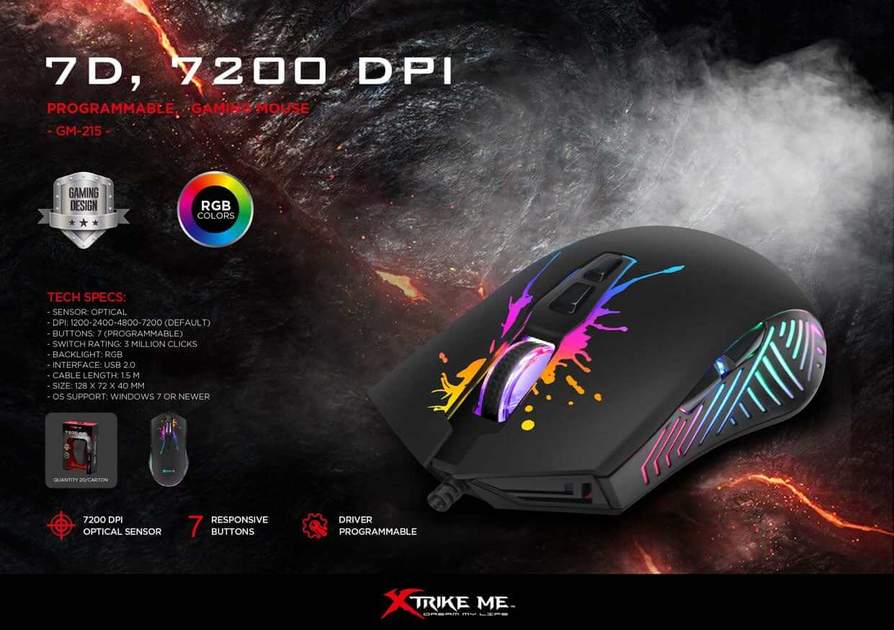     MOUSE GAMER XTRIKE GM-215 *
