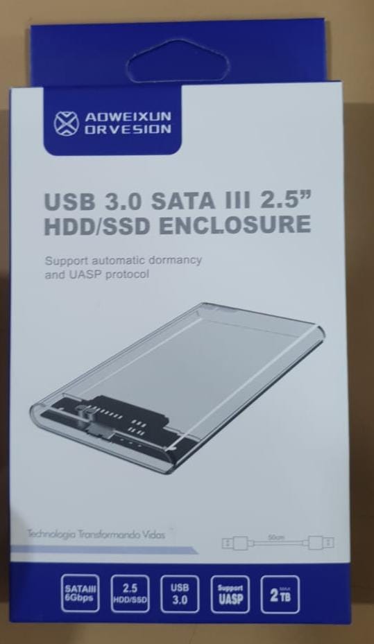    CARRY DISK USB 3.0 TRANSPARENTE JG-VS220