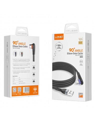    CABLE MICRO USB V8 LDNIO 2MTS 90Â° DATA CHARGE LS-562 *