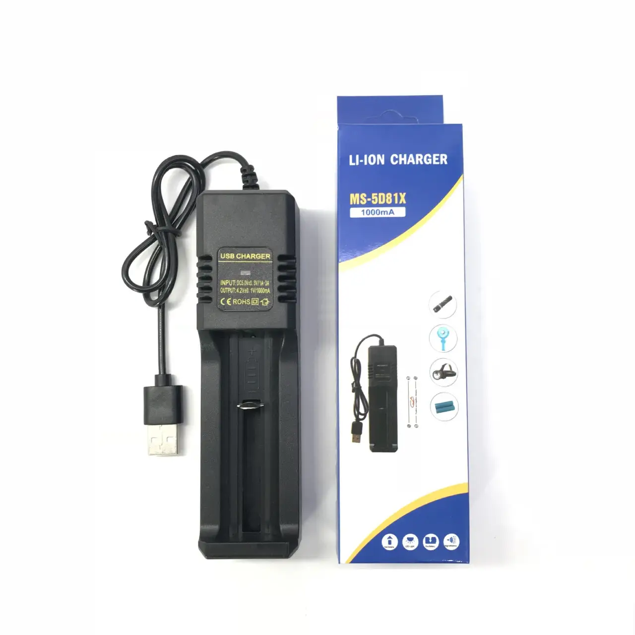     CARGADOR DE BATERIA 18650 EN CAJA