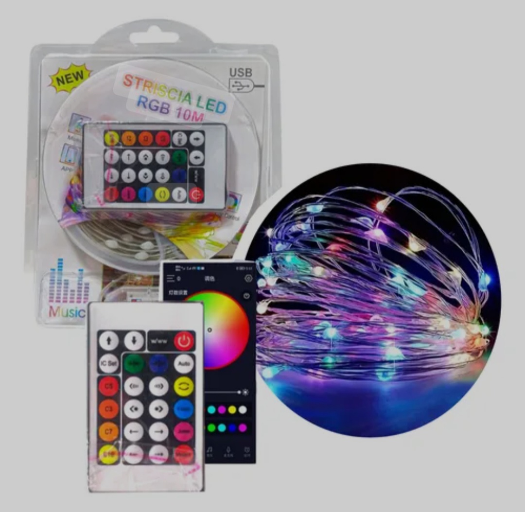    TIRA LED 10 MTS RGB SMART CON BT Y APP PARA CELULAR JG-RGB10M #