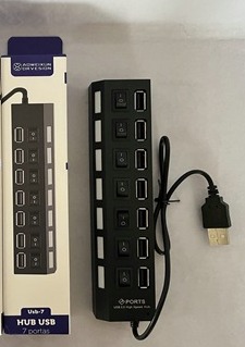    HUB USB 7 PUERTOS CON INTERRUPTOR JG-HUB7 